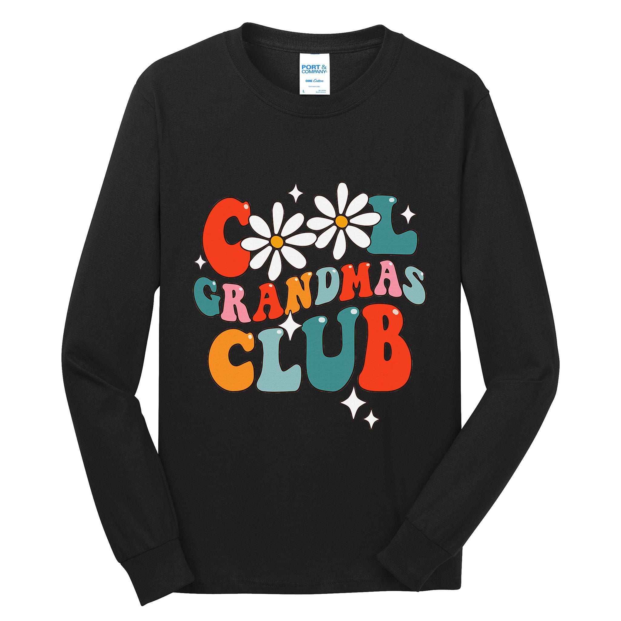 Groovy Cool Grandmas Club Funny Smile Tall Long Sleeve T-Shirt