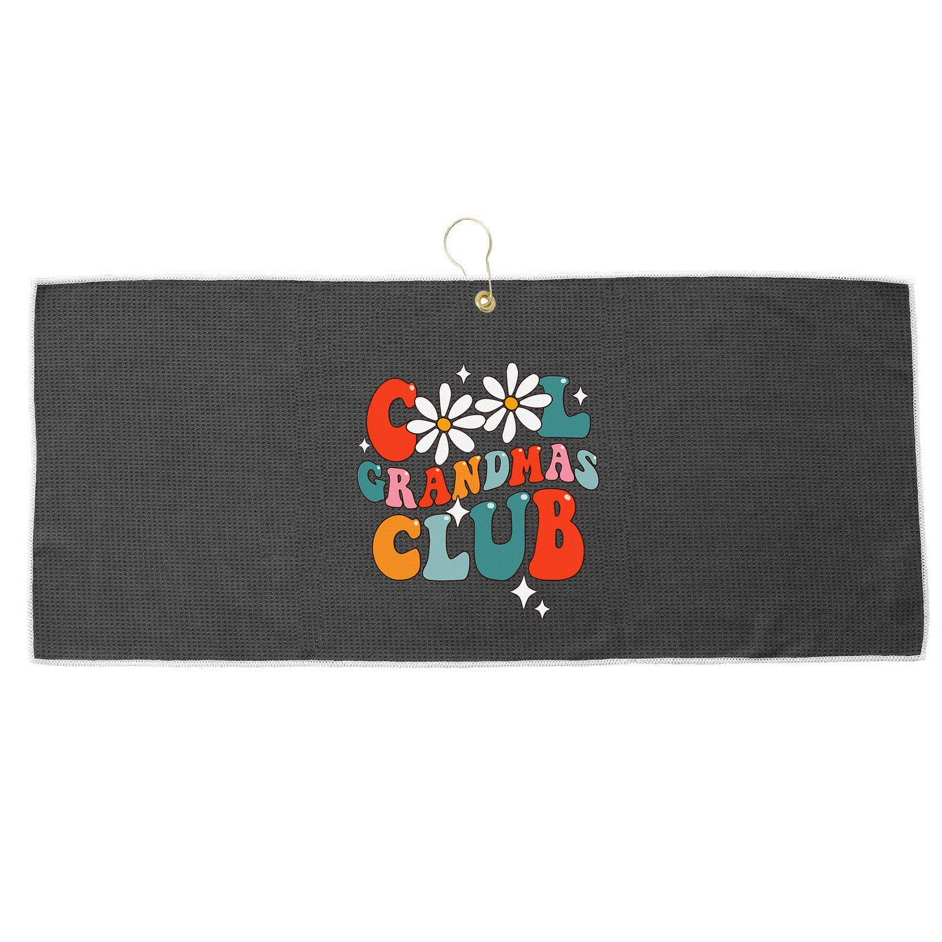 Groovy Cool Grandmas Club Funny Smile Large Microfiber Waffle Golf Towel