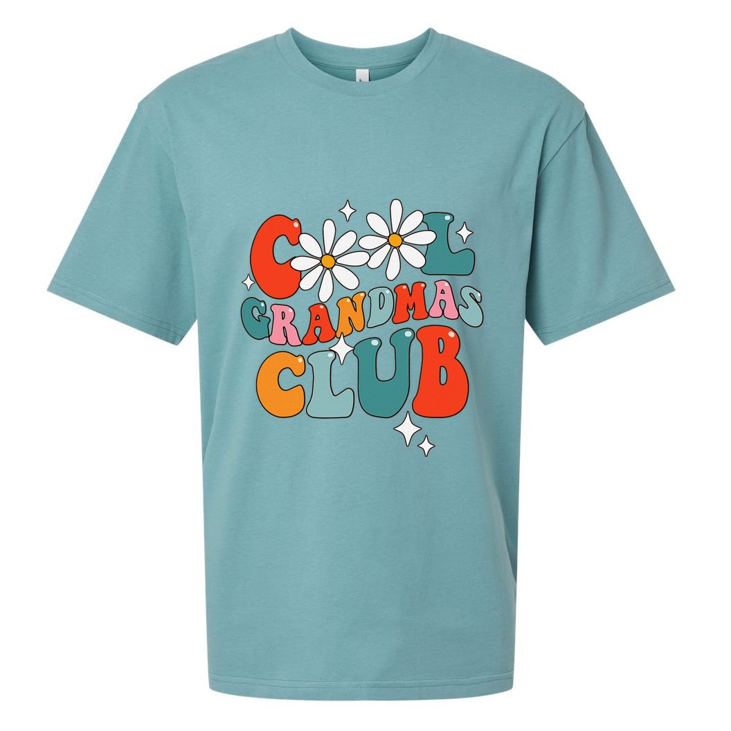 Groovy Cool Grandmas Club Funny Smile Sueded Cloud Jersey T-Shirt