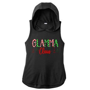 Glamma Claus Gift Family Matching Christmas Pajamas Gift Ladies PosiCharge Tri-Blend Wicking Draft Hoodie Tank