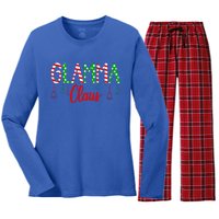 Glamma Claus Gift Family Matching Christmas Pajamas Gift Women's Long Sleeve Flannel Pajama Set 