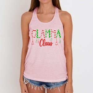 Glamma Claus Gift Family Matching Christmas Pajamas Gift Women's Knotted Racerback Tank