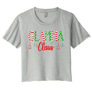 Glamma Claus Gift Family Matching Christmas Pajamas Gift Women's Crop Top Tee