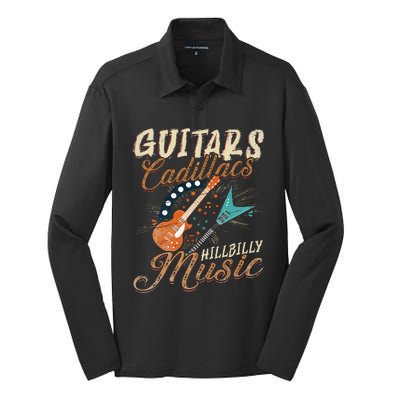 Guitars Cadillacs Hillbilly Music Country Songs And Music Silk Touch Performance Long Sleeve Polo