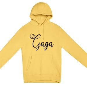 Gaga Cute Heart Grandma Gift Premium Pullover Hoodie