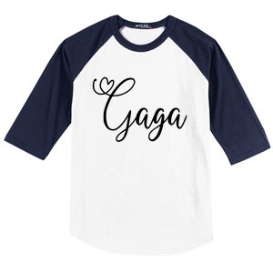 Gaga Cute Heart Grandma Gift Baseball Sleeve Shirt