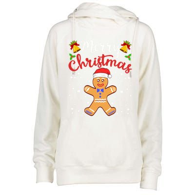 Gingerbread Cookie House Santa Collection Gift Womens Funnel Neck Pullover Hood