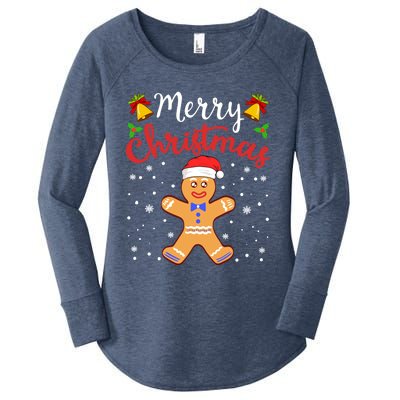 Gingerbread Cookie House Santa Collection Gift Women's Perfect Tri Tunic Long Sleeve Shirt