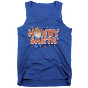 Groovy Christmas Howdy Santa Xmas Cute Cow Santa Claus Cute Gift Tank Top