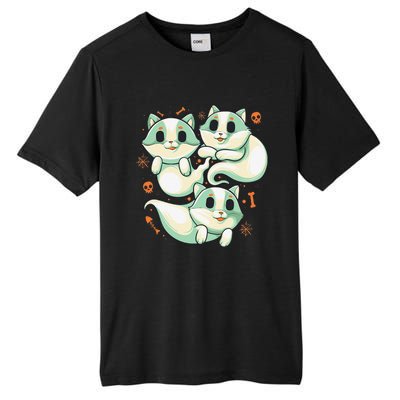 Ghost Cats Halloween Spooky Skeleton Bones Boo Halloween Cat Tall Fusion ChromaSoft Performance T-Shirt