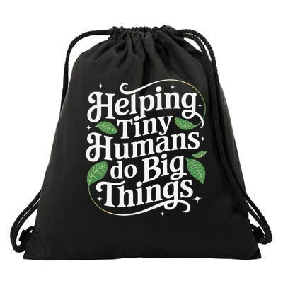 Groovy Cute Helping Tiny Humans Do Big Things funny Drawstring Bag