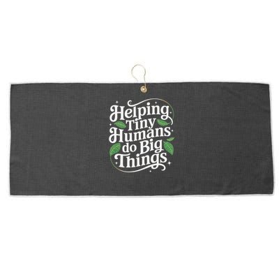 Groovy Cute Helping Tiny Humans Do Big Things funny Large Microfiber Waffle Golf Towel