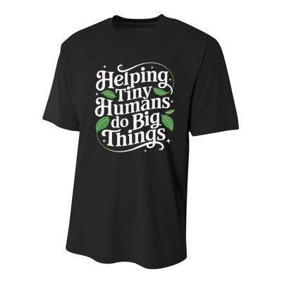 Groovy Cute Helping Tiny Humans Do Big Things funny Youth Performance Sprint T-Shirt