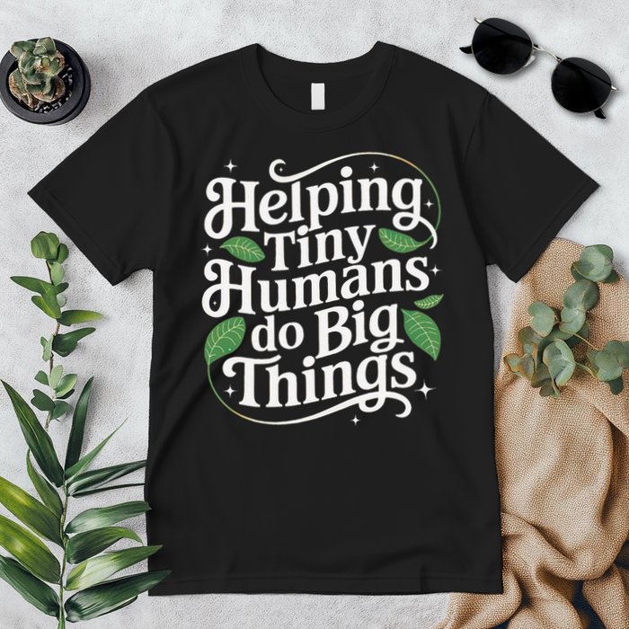 Groovy Cute Helping Tiny Humans Do Big Things funny Premium T-Shirt