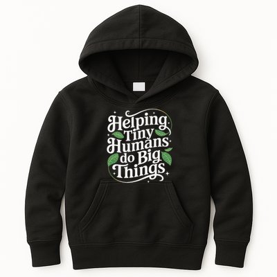 Groovy Cute Helping Tiny Humans Do Big Things funny Kids Hoodie