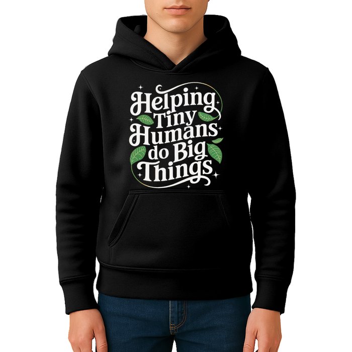 Groovy Cute Helping Tiny Humans Do Big Things funny Kids Hoodie