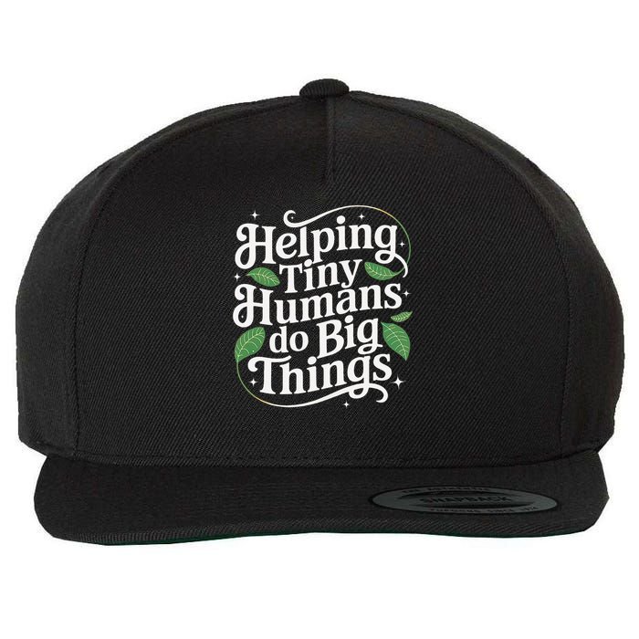 Groovy Cute Helping Tiny Humans Do Big Things funny Wool Snapback Cap