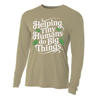 Groovy Cute Helping Tiny Humans Do Big Things funny Cooling Performance Long Sleeve Crew