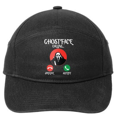 Ghostface Calling Halloween Funny 7-Panel Snapback Hat