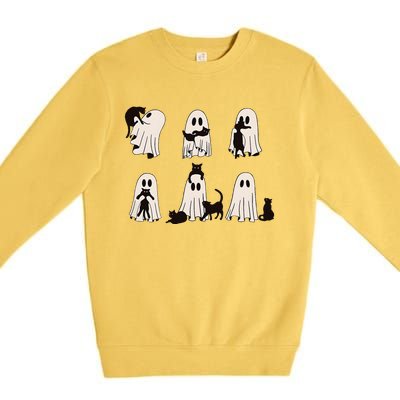 Ghost Cat Halloween Premium Crewneck Sweatshirt