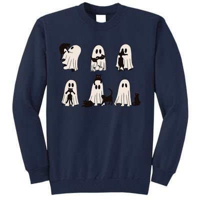 Ghost Cat Halloween Tall Sweatshirt