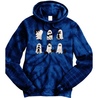 Ghost Cat Halloween Tie Dye Hoodie