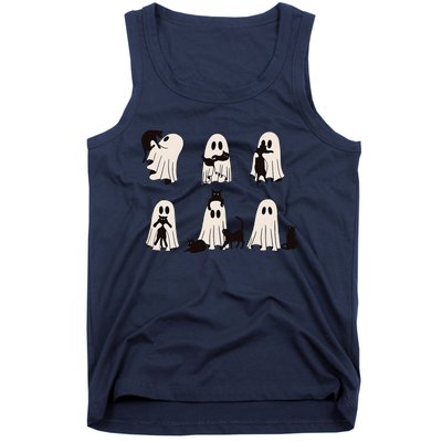 Ghost Cat Halloween Tank Top