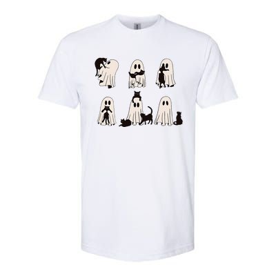 Ghost Cat Halloween Softstyle CVC T-Shirt