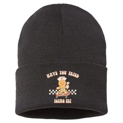 Gingerbread Checker Have You Tried Icing It Registered Sustainable Knit Beanie