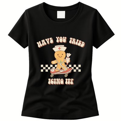 Gingerbread Checker Have You Tried Icing It Registered Womens T-Shirt