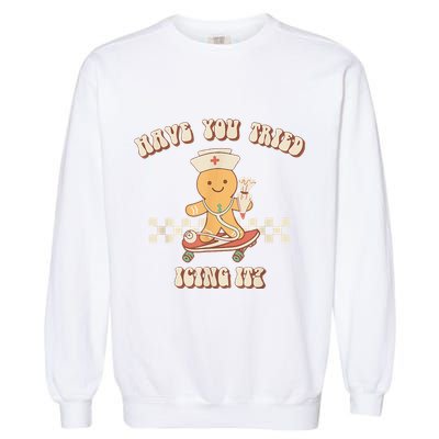Gingerbread Checker Have You Tried Icing It Registered Garment-Dyed Sweatshirt