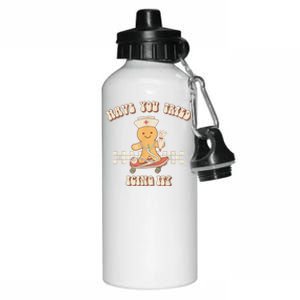 Gingerbread Checker Have You Tried Icing It Registered Aluminum Water Bottle