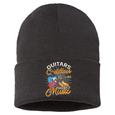 Guitars Cadillacs Hillbilly Music Country Songs And Music Sustainable Knit Beanie