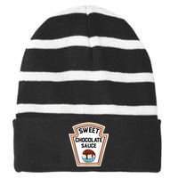 Group Condiments Halloween Costume Sweet Chocolate Sauce Striped Beanie with Solid Band