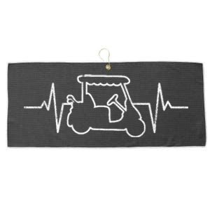 Golf Cart Heartbeat Large Microfiber Waffle Golf Towel