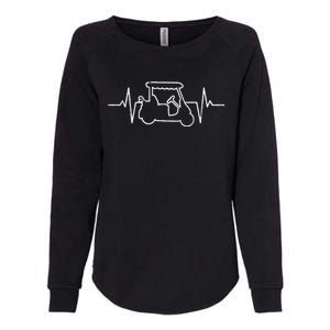 Golf Cart Heartbeat Womens California Wash Sweatshirt