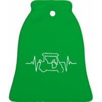 Golf Cart Heartbeat Ceramic Bell Ornament