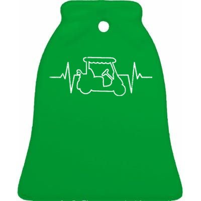 Golf Cart Heartbeat Ceramic Bell Ornament