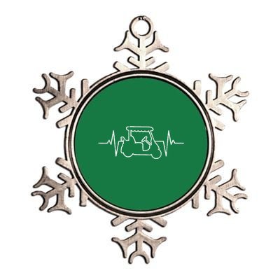 Golf Cart Heartbeat Metallic Star Ornament