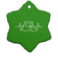 Golf Cart Heartbeat Ceramic Star Ornament