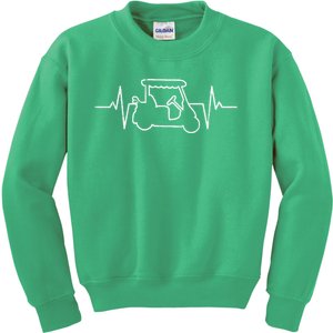 Golf Cart Heartbeat Kids Sweatshirt