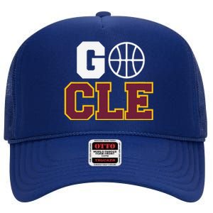 Go Cleveland Hometown Basketball Fan Gift High Crown Mesh Back Trucker Hat