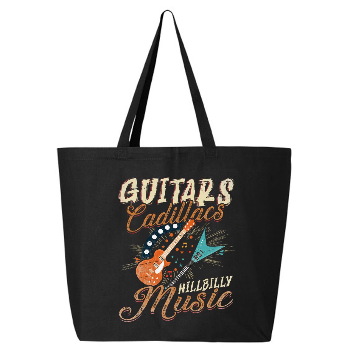 Guitars Cadillacs Hillbilly Music Country Songs And Music 25L Jumbo Tote