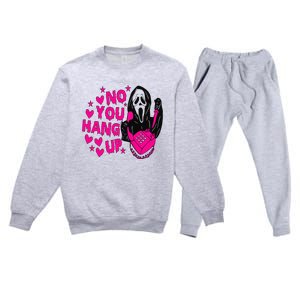 Ghost Calling Halloween Costume No You Hang Up Premium Crewneck Sweatsuit Set