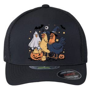 Ghost Chicken Halloween Flexfit Unipanel Trucker Cap