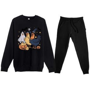 Ghost Chicken Halloween Premium Crewneck Sweatsuit Set