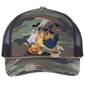 Ghost Chicken Halloween Retro Rope Trucker Hat Cap