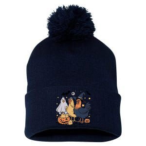 Ghost Chicken Halloween Pom Pom 12in Knit Beanie