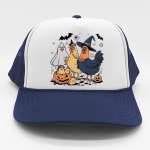 Ghost Chicken Halloween Trucker Hat