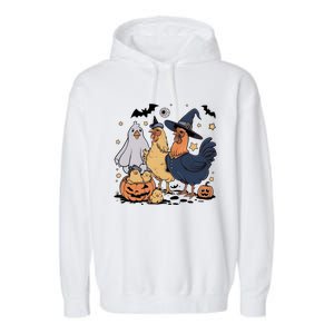 Ghost Chicken Halloween Garment-Dyed Fleece Hoodie